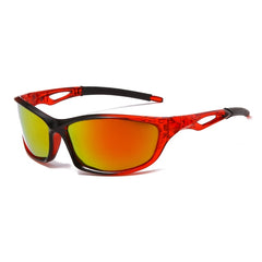 Unisex Polarized Rectangular 'Rider' Plastic Sports Sunglasses