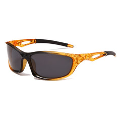 Unisex Polarized Rectangular 'Rider' Plastic Sports Sunglasses