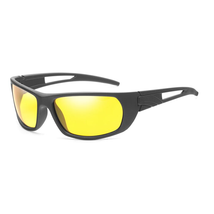 Men's Rectangular Polarized Sport 'Fausto' Plastic Sunglasses