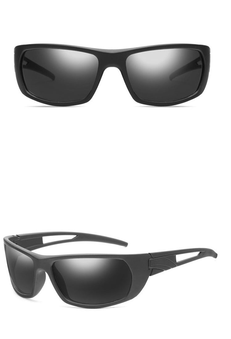 Men's Rectangular Polarized Sport 'Fausto' Plastic Sunglasses