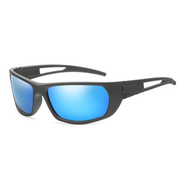 Men's Rectangular Polarized Sport 'Fausto' Plastic Sunglasses