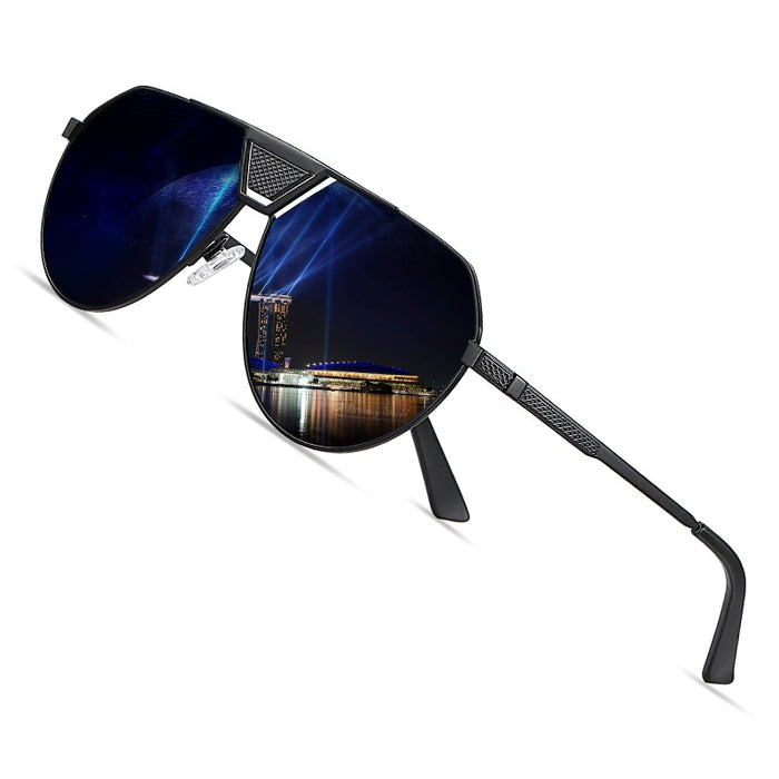 Men's Polarized Aviator Round 'Jules' Metal Sunglasses