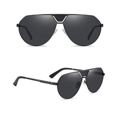 Men's Polarized Aviator Round 'Jules' Metal Sunglasses