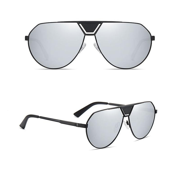 Men's Polarized Aviator Round 'Jules' Metal Sunglasses