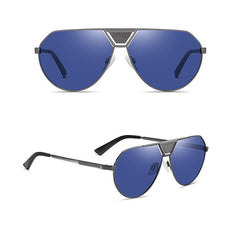 Men's Polarized Aviator Round 'Jules' Metal Sunglasses