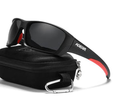 Men's Sports Rectangular  'Jiggy' Plastic Polarized Sunglasses