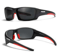 Men's Sports Rectangular  'Jiggy' Plastic Polarized Sunglasses