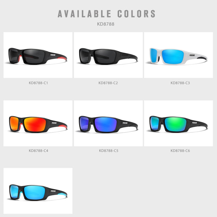 Men's Sports Rectangular  'Jiggy' Plastic Polarized Sunglasses