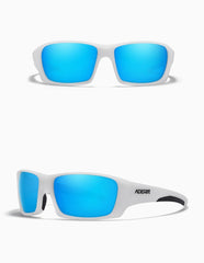 Men's Sports Rectangular  'Jiggy' Plastic Polarized Sunglasses