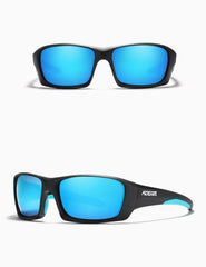 Men's Sports Rectangular  'Jiggy' Plastic Polarized Sunglasses