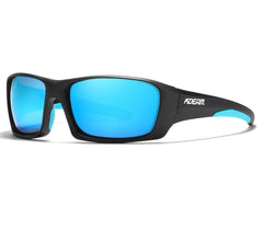 Men's Sports Rectangular  'Jiggy' Plastic Polarized Sunglasses