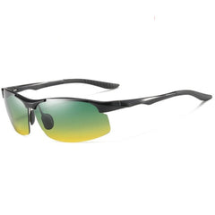 Men's Sports Rimless Oval 'Mega Throne' Metal Sunglasses