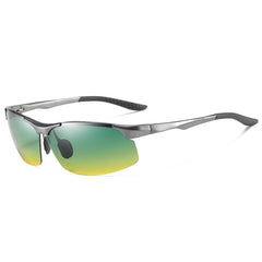 Men's Sports Rimless Oval 'Mega Throne' Metal Sunglasses