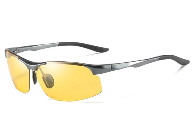 Men's Sports Rimless Oval 'Mega Throne' Metal Sunglasses