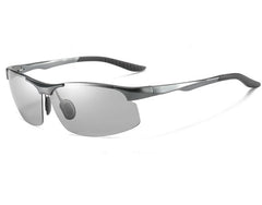 Men's Sports Rimless Oval 'Mega Throne' Metal Sunglasses