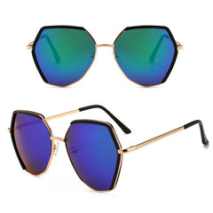 Unisex Hexagonal Semi-rimless 'Valley Sun' Metal Sunglasses