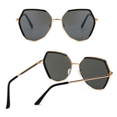 Unisex Hexagonal Semi-rimless 'Valley Sun' Metal Sunglasses