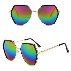 Unisex Hexagonal Semi-rimless 'Valley Sun' Metal Sunglasses