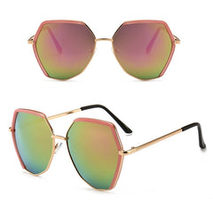 Unisex Hexagonal Semi-rimless 'Valley Sun' Metal Sunglasses