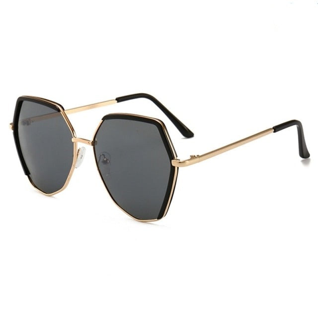 Unisex Hexagonal Semi-rimless 'Valley Sun' Metal Sunglasses