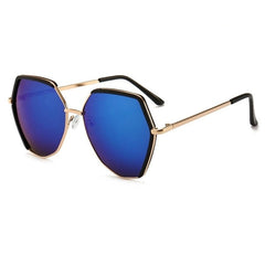 Unisex Hexagonal Semi-rimless 'Valley Sun' Metal Sunglasses