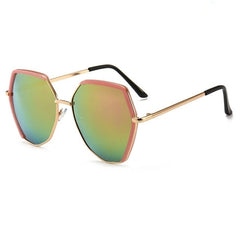 Unisex Hexagonal Semi-rimless 'Valley Sun' Metal Sunglasses