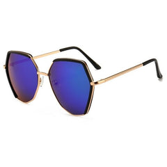 Unisex Hexagonal Semi-rimless 'Valley Sun' Metal Sunglasses