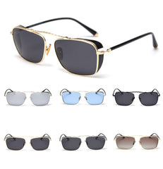 Men's Polarized Side Shields 'Rider' Metal Sunglasses