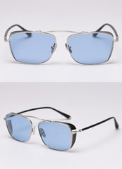 Men's Polarized Side Shields 'Rider' Metal Sunglasses