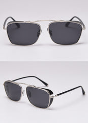 Men's Polarized Side Shields 'Rider' Metal Sunglasses