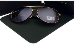 Men's Aviator Polarized 'Stefano' Metal Sunglasses