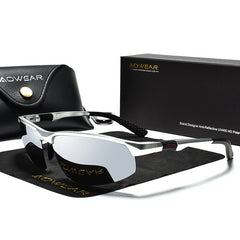 Men's Sport Rimless Rectangle 'Chicane' Metal Sunglasses