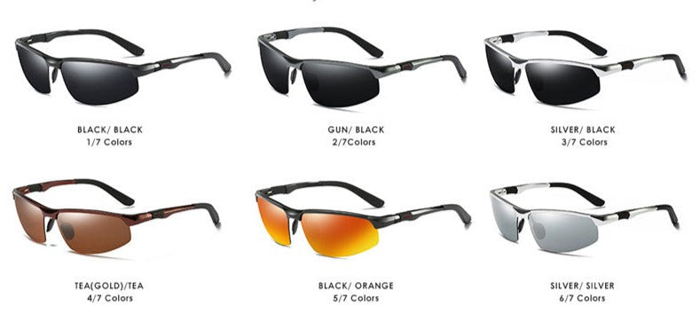 Men's Sport Rimless Rectangle 'Chicane' Metal Sunglasses