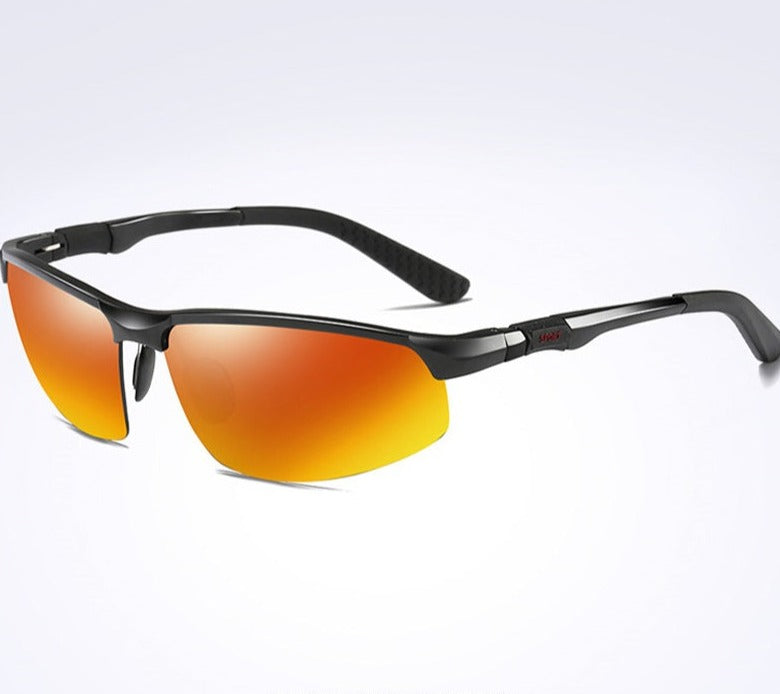 Men's Sport Rimless Rectangle 'Chicane' Metal Sunglasses