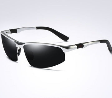 Men's Sport Rimless Rectangle 'Chicane' Metal Sunglasses