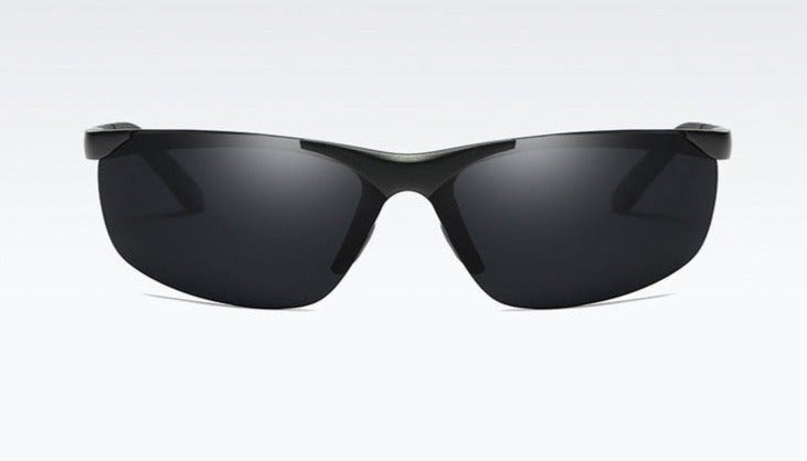 Men's Sport Rimless Rectangle 'Slalom' Metal Sunglasses