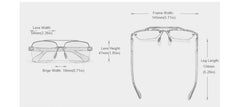 Women's Semi Rimless Square Polarized  'Aileron' Metal Sunglasses