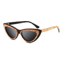 Women's Vintage Cat Eye Polarized 'Jamina' Wooden Sunglasses