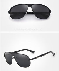 Unisex Polarized Rectangular 'Alyx Slider' Metal Sunglasses