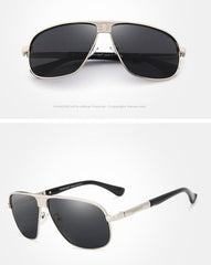 Unisex Polarized Rectangular 'Alyx Slider' Metal Sunglasses