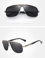 Unisex Polarized Rectangular 'Alyx Slider' Metal Sunglasses