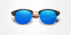 Men's Polarized Oval 'Flynn' Wooden Sunglasses