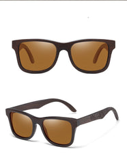 Unisex Natural Square 'Unique' Handmade Wooden Sunglasses