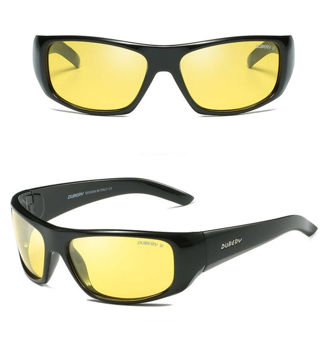 Men's Sport Rectangular 'Bery' Plastic Polarized Sunglasses
