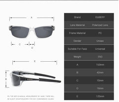 Men's Sporty Rectangular Polarized 'Duvey' Plastic Sunglasses