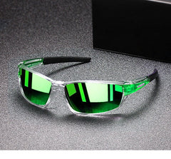 Men's Sporty Rectangular Polarized 'Duvey' Plastic Sunglasses