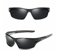 Men's Sporty Rectangular Polarized 'Duvey' Plastic Sunglasses