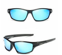 Men's Sporty Rectangular Polarized 'Duvey' Plastic Sunglasses