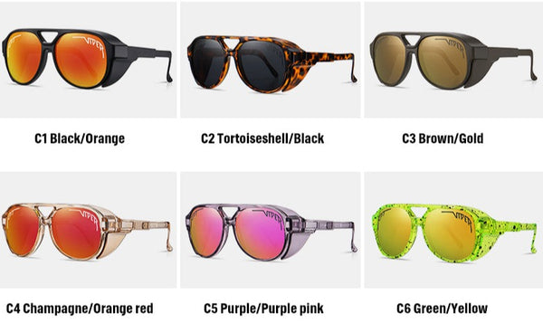 Unisex Outdoor Round Polarized 'Punk Astro' Plastic Sunglasses