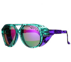 Unisex Outdoor Round Polarized 'Punk Astro' Plastic Sunglasses